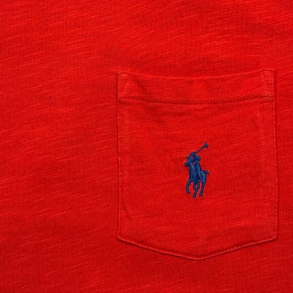Polo Ralph Lauren Dress Minimalist Preppy Casual Logo Pocket Midi Red Medium - Picture 4 of 9